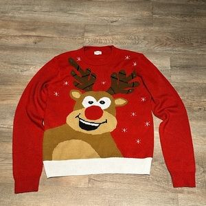 I OMG Rain deer Christmas Sweater Size L